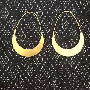 Gold tear drop hoop earrings